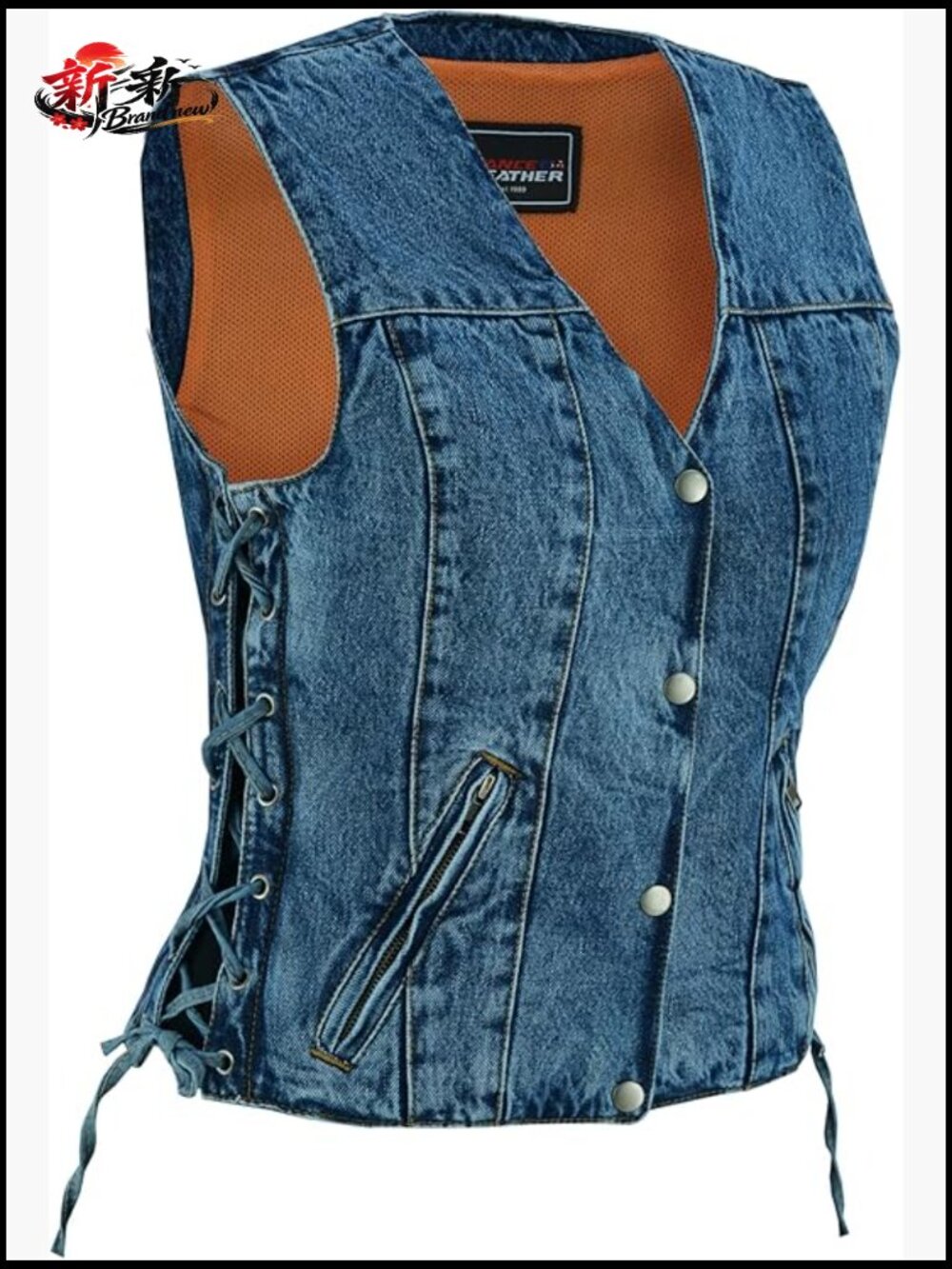 Sleeveless Denim Vest with Conceal Carry Pockets